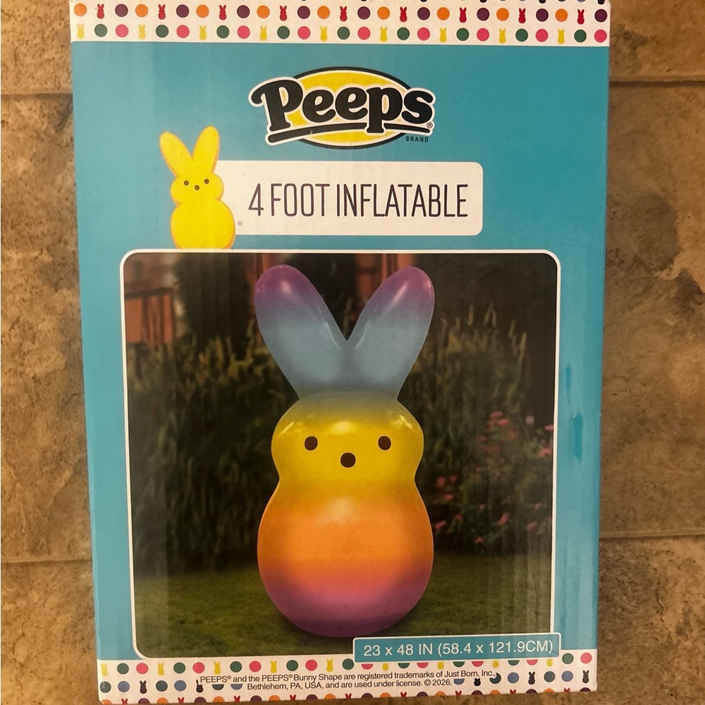 PEEPS Tie Dye Inflatable 4FT New in Box by Just Born